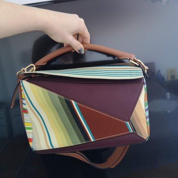 LOEWE Striped Medium Puzzle Bag - Picture 11 of 13